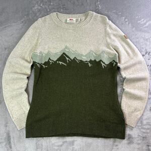 Fjällräven Mountain Graphic Wool Blend Sweater Women’s Medium Outdoor Knit